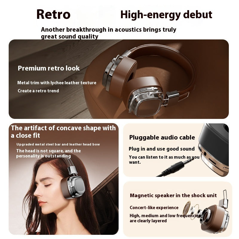 Retro Bluetooth 5.3 Head-mounted Bass Boost Headset