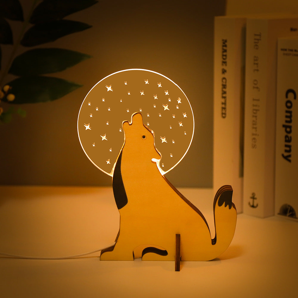 Animal Wooden Glowing Night Lights