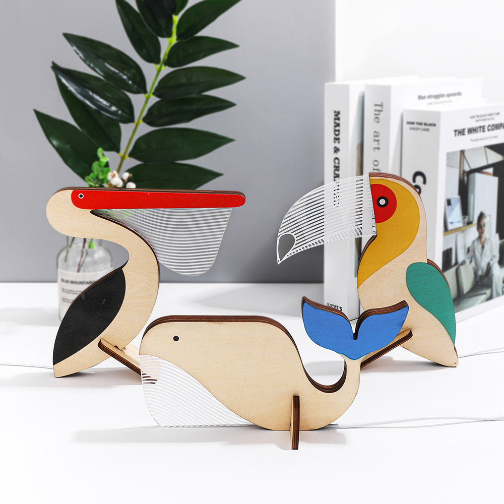 Animal Wooden Glowing Night Lights