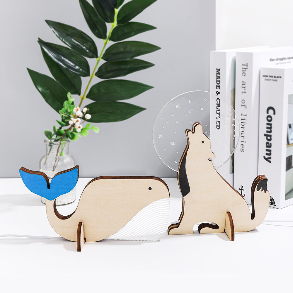 Animal Wooden Glowing Night Lights