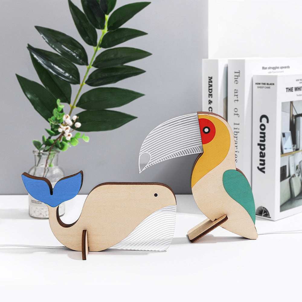 Animal Wooden Glowing Night Lights